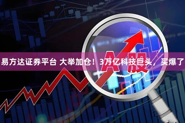 易方达证券平台 大举加仓！3万亿科技巨头，买爆了