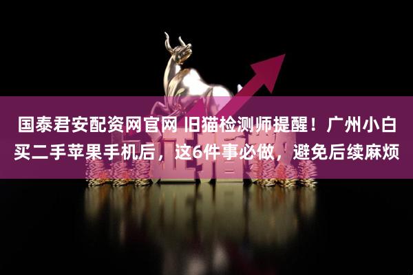 国泰君安配资网官网 旧猫检测师提醒！广州小白买二手苹果手机后，这6件事必做，避免后续麻烦